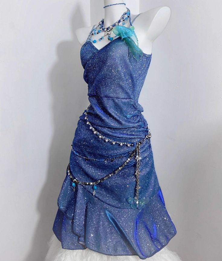 Blue Sparkling Sequin Spaghetti Strap Short Homecoming Dress Party Gown nv3023