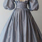 Blue cute elegant lace baby doll collar short sleeve long ball gown evening dress nv2825