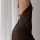 Brown vintage elegant suspender lace spaghetti strap long satin ball gown evening dress nv1375