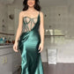 Robe bustier longue transparente sexy à la mode verte robe de soirée robe d'invité de mariage robe de bal robe de soirée nv2616