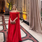 Red/Pink Lace Neckline Long Chiffon Ball Gown Evening Dress Wedding Guest Party Dress nv3199