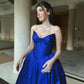 Blue stylish elegant off-the-shoulder long impressive ball gown party dress evening dress ribbons galore dress to impress nv2578