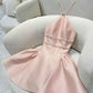 Pink Fashion Simple Suspender Short Mini Homecoming Dress Party Dress nv3006