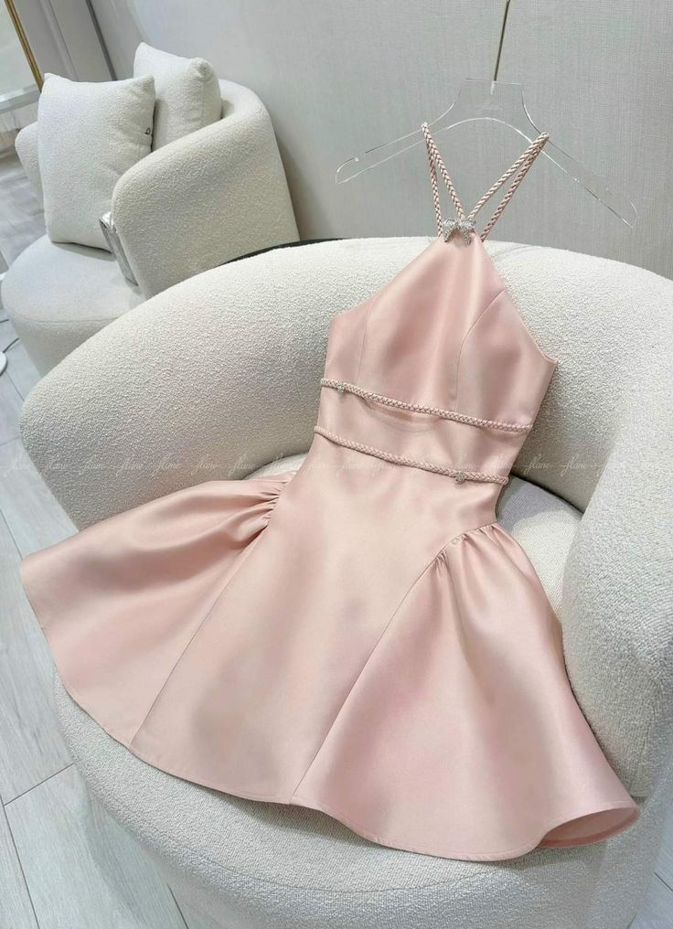 Pink Fashion Simple Suspender Short Mini Homecoming Dress Party Dress nv3006