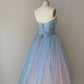 Powder blue sweet cute tube top retro fashion homecoming dress birthday party dress nv3050