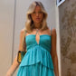 Blue Halter A-Line Tiered Fashion Homecoming Dress Party Gown nv2186