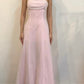 Pink simple fashion elegant spaghetti strap long tulle ball gown evening dress bridesmaid dress prom dress nv3789