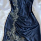 Navy Blue Fashion Strapless Long Mermaid Bodycon Lace Prom Dress Evening Gown Party Dress nv3476