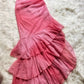 Pink Pretty Charming Fashion Tube Top Long Ruffle Chiffon Ball Gown Evening Dress Party Dress nv3436