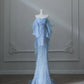 Blue beautiful fashion exquisite beaded long tulle floor-length prom dress evening dress birthday party dress nv3733