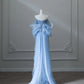 Blue beautiful fashion exquisite beaded long tulle floor-length prom dress evening dress birthday party dress nv3733