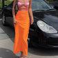 Colorful Off-shoulder Sleeveless Side Slit Mermaid Long Ball Gown Evening Dress nv1878