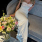 White off-the-shoulder bodycon long ball gown elegant party dress evening gown nv1777