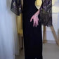 Unique black off-the-shoulder detachable sleeves long ball gown evening dress nv1922