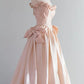 Pink 3D Floral Retro Elegant A-Line Off-the-shoulder Long Ball Gown Evening Dress nv2942