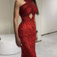 Red sexy sequined mermaid long prom dress party dress evening dress nv1926