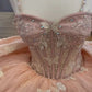 pink butterfly tulle beaded quince RA dress evening ball gown nv2685