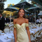 Light Yellow Simple Elegant Off-the-shoulder Long Mermaid Slim Fit Satin Ball Gown Evening Dress Party Dress nv3461