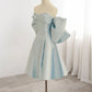 Blue sweetheart neck satin homecoming dress prom dress evening dress party dress nv1854