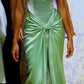 Green vintage fashion elegant long satin prom dress, evening dress, party dress nv3695