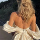 Elegant White Off The Shoulder V Neck Homecoming Dress Short Prom Dress nv1729