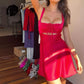 Sexy Red A-Line Halter Homecoming Dress Satin Short Party Dress nv1886