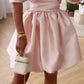 Pink Fashion Off Shoulder Puffy Skirt Mini Dress Ruffled Ball Gown Elegant Evening Dress nv1788