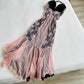 Pink Fashion Suspender Exquisite Lace Long Ruffled Ball Gown Evening Dress Party Dress nv3420