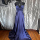 Blue simple fashion elegant V-neck sling long satin ball gown, evening dress, party dress nv3688