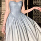 Blue A-line Strap Sequined Long Ball Gown Formal Evening Dress nv2821