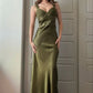 Elegant Sheath Olive Green Prom Dresses Long Formal Dress  nv1703