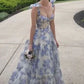 Beautiful floral print chiffon elegant long prom dress evening gown party dress nv37