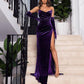 Grape Color Sexy Mermaid Off Shoulder Long Ball Gown (With Gloves) Evening Dress nv2038