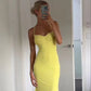 Yellow simple mermaid sling long prom dress evening dress party dress nv2033