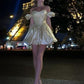 Gold Sexy A-line Short 18 Years Old Lace Homecoming Dress Christmas Holiday Birthday Dress Birthday Outfit nv3120