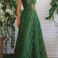 Green Lace Long Formal Graduation Dresses Birthday Outfits  nv1654