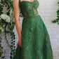 Green Lace Long Formal Graduation Dresses Birthday Outfits  nv1654