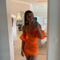 Cute Sheath Strapless Short Orange Homecoming Dresses nv1685