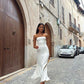 Simple Mermaid Off Shoulder White Prom Dress Evening Dress Birthday Dress Party Dress nv2449