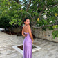 A line Straps Backless Party Dress Long Lilac Prom Dress nv1869