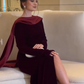 Burgundy noble and elegant backless beaded ribbon impressive long velvet ball gown evening dress party dress nv2597