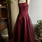 Burgundy Vintage Elegant Beaded Long Prom Dress Evening Gown Party Dress nv2608