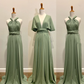 Green Fashion V-neck Strap Elegant Long Satin Floor-length Ball Gown Evening Gown Bridesmaid Dress Prom Dress nv3759