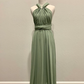 Green Fashion V-neck Strap Elegant Long Satin Floor-length Ball Gown Evening Gown Bridesmaid Dress Prom Dress nv3759