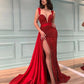 red Fashion Elegant Strapless Long sequine Ball Gown Evening Dress Party Dress nv3410