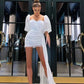 White simple homecoming dress elegant cocktail dress birthday dress nv2112