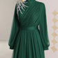 Tulle Beaded Long Sleeve Party Ball Gown Turtleneck Dress Evening Gown nv1970