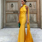 Fashion Elegant Mermaid Sleeveless Satin Ball Gown Evening Dress nv1915