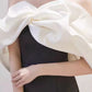 Black off-shoulder white short-sleeved satin mermaid black satin long ball gown evening dress party dress nv2528