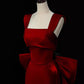 Red simple and elegant mermaid slim strapless long sleeveless ball gown evening dress nv1807